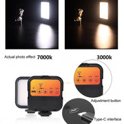 Portable Phone Desktop Live Fill Light Mini Pocket Light Shooting Camera Fill Lamp, Style: RGB Full Color With Tripod+Hot Boots+Clip