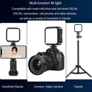 Portable Phone Desktop Live Fill Light Mini Pocket Light Shooting Camera Fill Lamp, Style: RGB Full Color With Tripod+Hot Boots+Clip