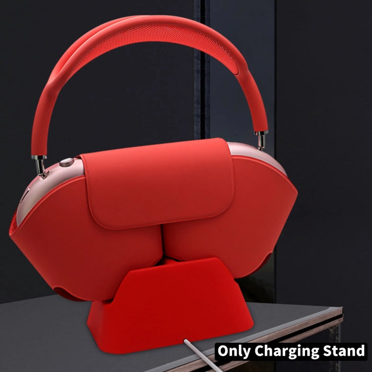 For AirPods Max Wireless Headphone Silicone Charger Dock Stand Base(Red)