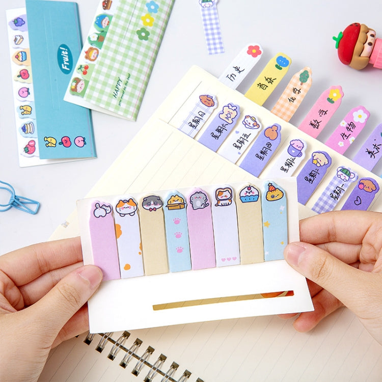 120sheets /Set Kawaii Sticky Tab Note Page Marker Writable and Repositionable File Flags, Spec:  Cat