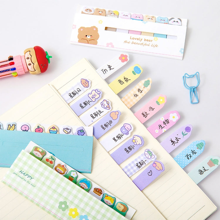 120sheets /Set Kawaii Sticky Tab Note Page Marker Writable and Repositionable File Flags, Spec:  Cat