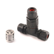 Outdoor T-Wire Terminal Block Three Pole Male And Female Docking Water-resistant Connector(Black)