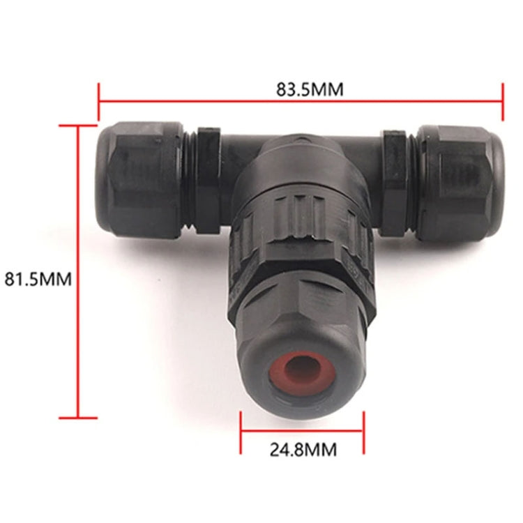 Outdoor T-Wire Terminal Block Three Pole Male And Female Docking Water-resistant Connector(Black)