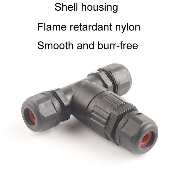 Outdoor T-Wire Terminal Block Three Pole Male And Female Docking Water-resistant Connector(Black)