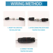 Outdoor T-Wire Terminal Block Three Pole Male And Female Docking Water-resistant Connector(Black)