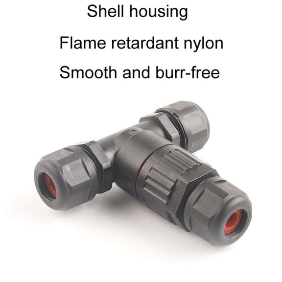 Outdoor T-Wire Terminal Block Five Pole Male And Female Docking Water-resistant Connector(Black)