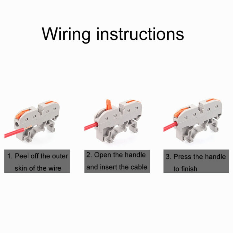 10pcs Guide Rail Type Replacement UK Quick Terminal Block 1 Input 1 Output(Gray)
