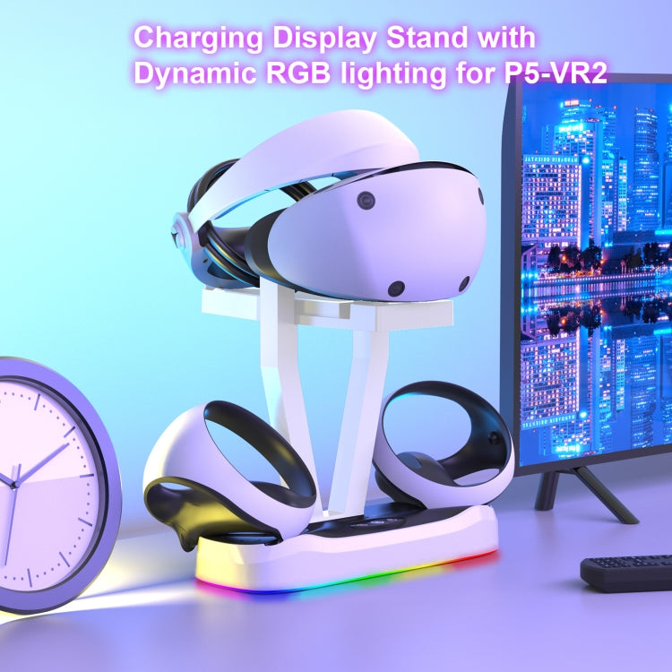 JYS-P5155 For PlayStation VR 2 Magnetic Charging Base With RGB Light VR Glasses Storage Rack Game Accessories