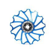 ENLEE Mountain Bicycle Rear Derailleur Guide Wheel Ceramic Bearing Tension Pulley, Size: 11T(Blue)