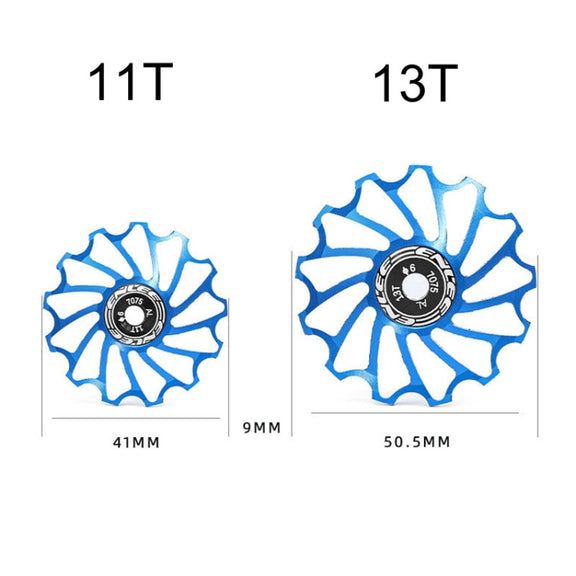 ENLEE Mountain Bicycle Rear Derailleur Guide Wheel Ceramic Bearing Tension Pulley, Size: 11T(Red)