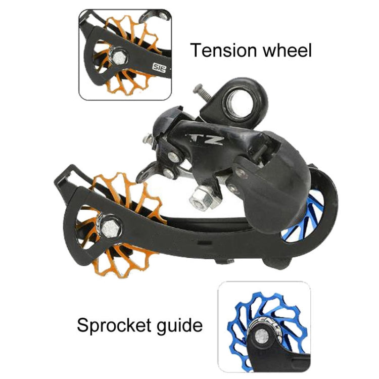 ENLEE Mountain Bicycle Rear Derailleur Guide Wheel Ceramic Bearing Tension Pulley, Size: 13T(Red)