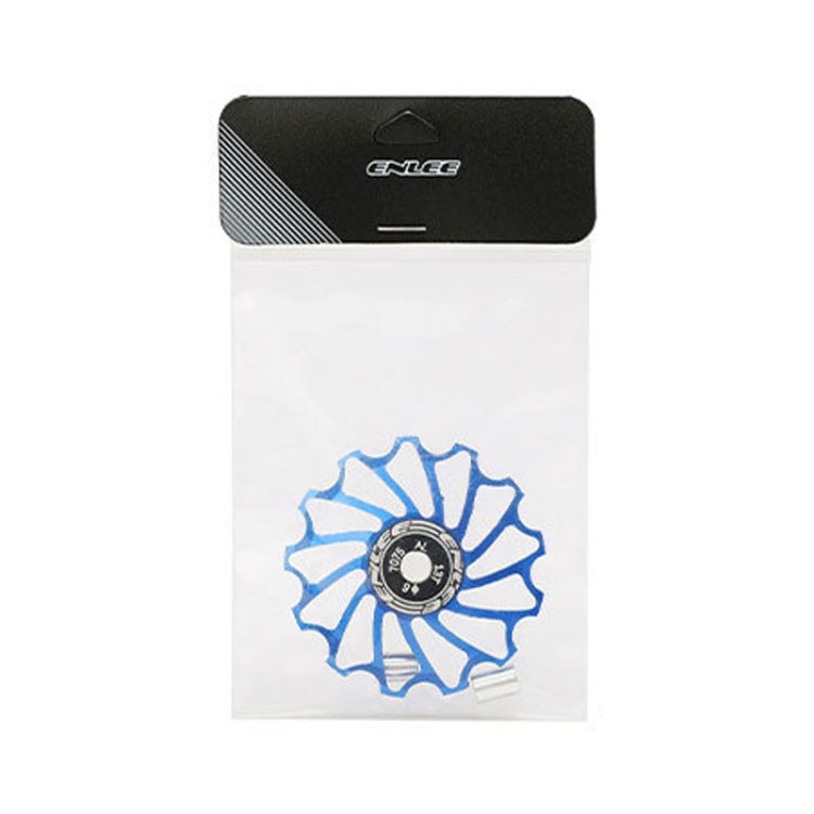 ENLEE Mountain Bicycle Rear Derailleur Guide Wheel Ceramic Bearing Tension Pulley, Size: 11T(Blue)