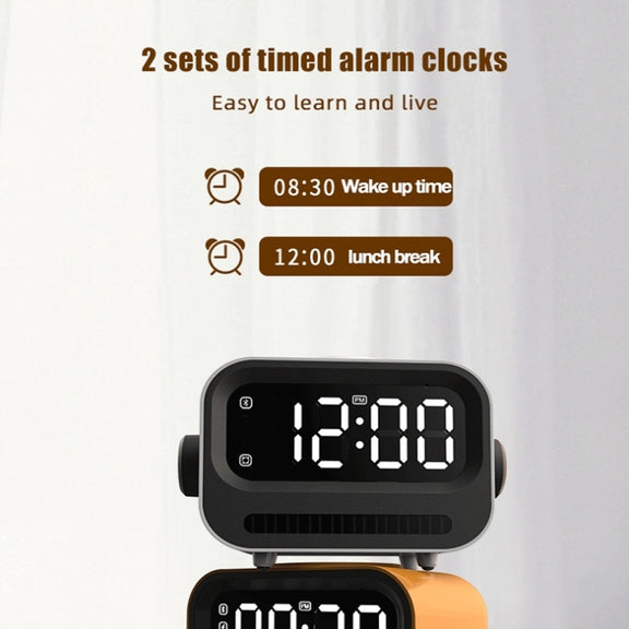 15W 3-In-1 Ambient Light Digital Display Clock Bluetooth Speaker Magnetic Wireless Charger(White)