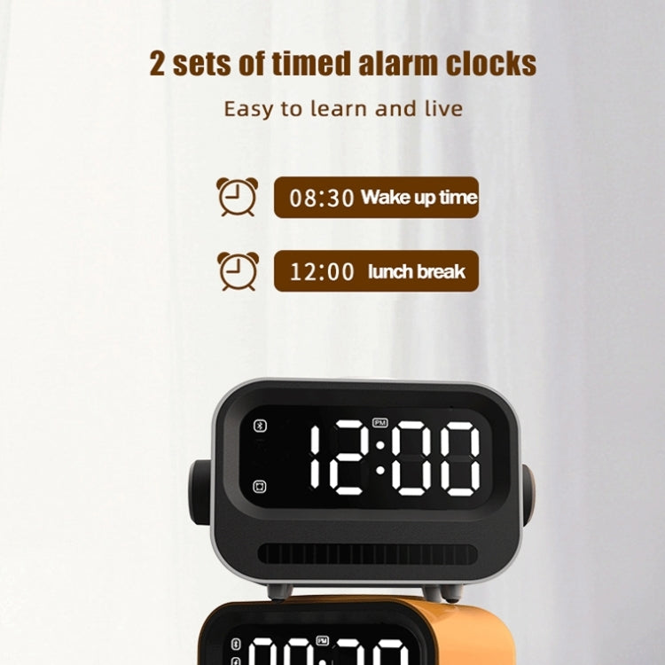 15W 3-In-1 Ambient Light Digital Display Clock Bluetooth Speaker Magnetic Wireless Charger(White)