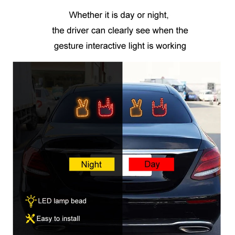 Car Interactive Finger Light Multi-function Warning Anti-rear Collision Light(Scissor Hand)