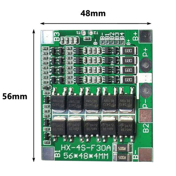 4 S 14.8V / 12.8V 30A Lithium Battery Protective Plate With Equalizer Lithium Iron Phosphate Battery Protection Board(3.2V LiFePO4)