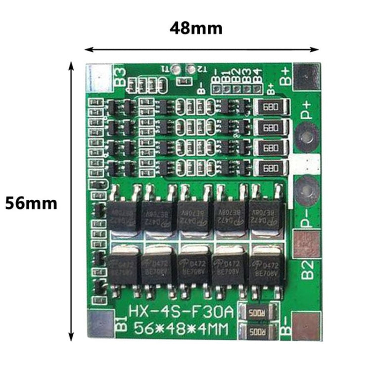 4 S 14.8V / 12.8V 30A Lithium Battery Protective Plate With Equalizer Lithium Iron Phosphate Battery Protection Board(3.2V LiFePO4)