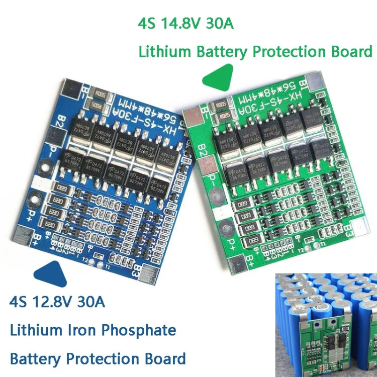 4 S 14.8V / 12.8V 30A Lithium Battery Protective Plate With Equalizer Lithium Iron Phosphate Battery Protection Board(3.2V LiFePO4)