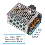 SCR Electronic Voltage Regulator Dimmer, Speed Regulation, Temperature Regulation, With Fuse Housing