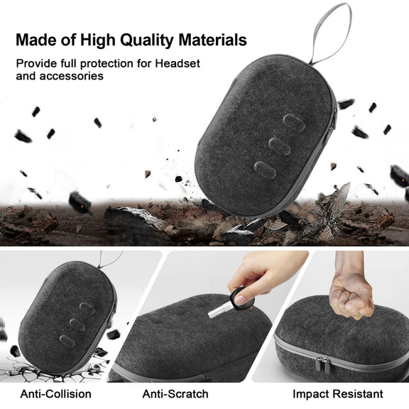 JYS-MQ018 For Apple Vision Pro / Meta Quest 3 VR Glasses Storage Bag Anti-fall and Anti-scrape Portable Bag(Black)