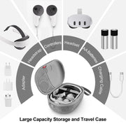 JYS-MQ018 For Apple Vision Pro / Meta Quest 3 VR Glasses Storage Bag Anti-fall and Anti-scrape Portable Bag(Black)