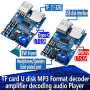 MP3 Lossless Decoder Board Decoder TF Card USB Flash Drive MP3 Decoding Player Module With Amplifier, Interface: Micro