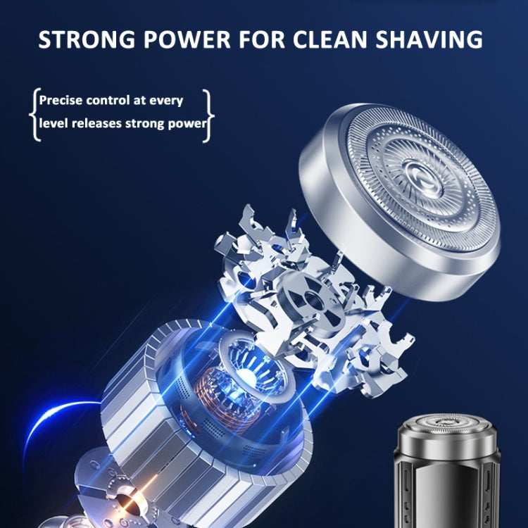 Smart Digital Display Electric Shaver Rechargeable Pocket Razor, Spec: 6 Leaf Knife Head Black