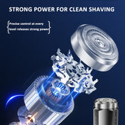 Smart Digital Display Electric Shaver Rechargeable Pocket Razor, Spec: 6 Leaf Knife Head Guncolor