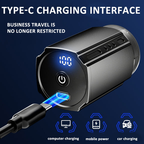 Smart Digital Display Electric Shaver Rechargeable Pocket Razor, Spec: 6 Leaf Knife Head Guncolor