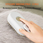 Pet Electric Spray Comb Rechargeable Cat Steamy Grooming Brush Cleaning Tool(White)
