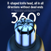 Electric Digital Display Nose Hair Trimmer Rechargeable 3 Gear Adjustable Portable Shaver(Gray)