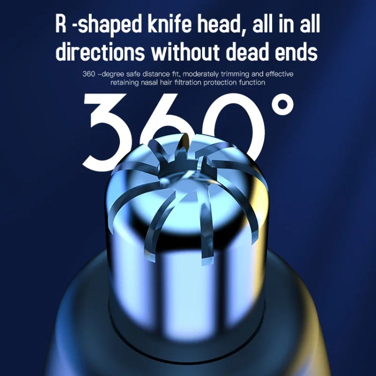 Electric Digital Display Nose Hair Trimmer Rechargeable 3 Gear Adjustable Portable Shaver(Black)