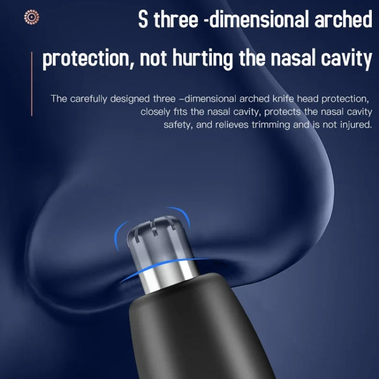 Electric Digital Display Nose Hair Trimmer Rechargeable 3 Gear Adjustable Portable Shaver(Gray)