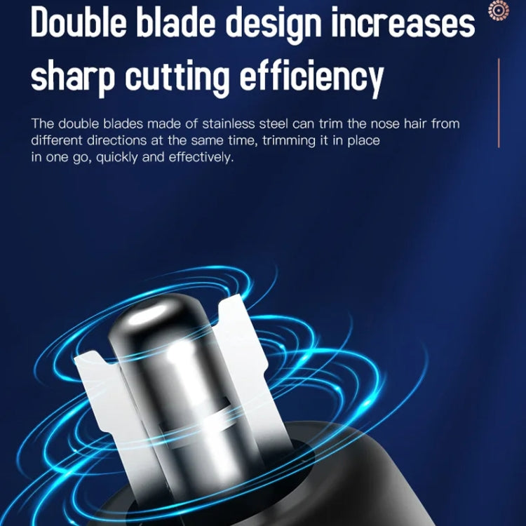Electric Digital Display Nose Hair Trimmer Rechargeable 3 Gear Adjustable Portable Shaver(Black)