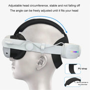 For Meta Quest 3 USB Rechargeable RGB Lighting Effect Adjustable Foldable Headset(White)