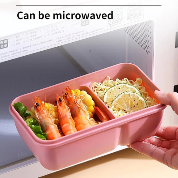 Square Microwaveable Lunch Box Hermetic Bento Box with Spoon Chopsticks(Green)