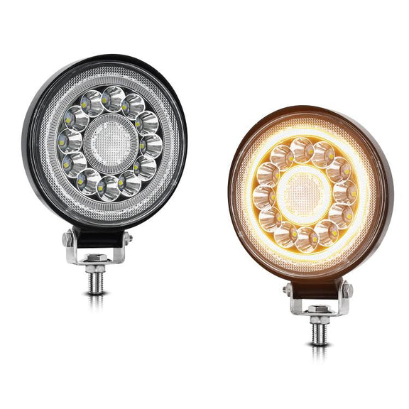 4 Inch Round Mixed Luminous Double-Circle Angel Eye Work Light(E10 1pair)