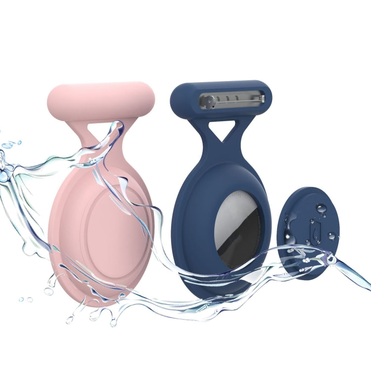 For AirTag Pin All Inclusive Life Water-resistant Silicone Protective Case(Deep Blue)