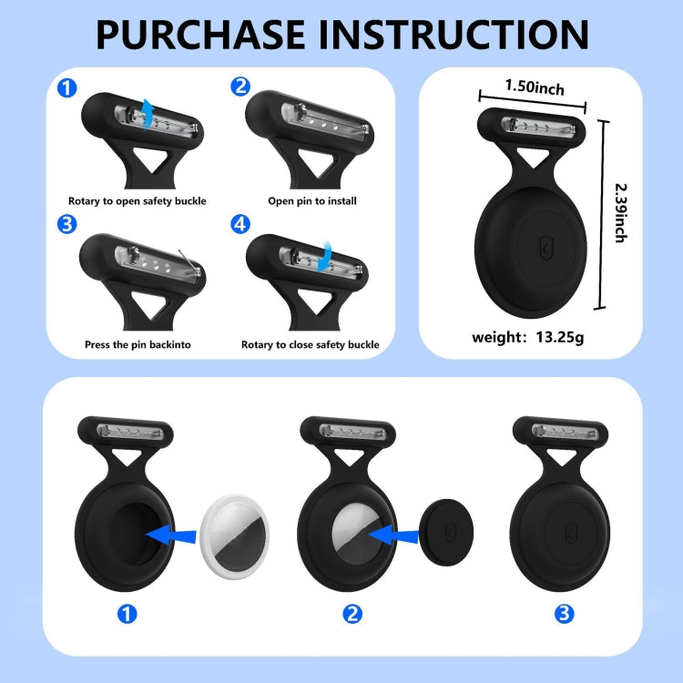 For AirTag Pin All Inclusive Life Water-resistant Silicone Protective Case(Deep Blue)