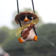 Car Cartoon Duck Rear View Mirror Interior Pendant(Brown Guitar Duck) - Ornaments by PMC TechLife | Online Shopping South Africa | PMC TechLife | Buy Now Pay Later Mobicred