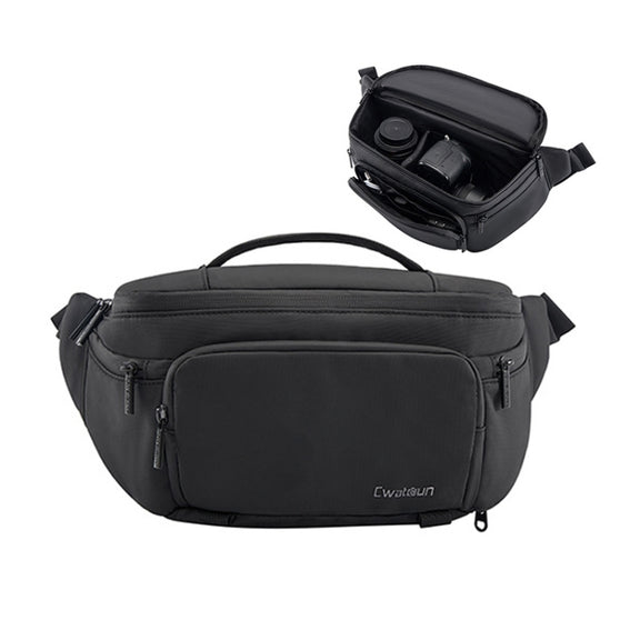 Cwatcun D105 Large Multi-functional Camera Waist Pack Simple and Lightweight Microslr Camera Bag Casual Water-resistant Storage Bag
