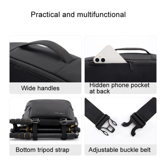 Cwatcun D105 Large Multi-functional Camera Waist Pack Simple and Lightweight Microslr Camera Bag Casual Water-resistant Storage Bag