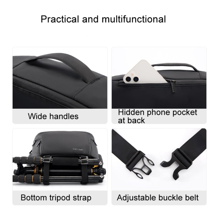 Cwatcun D105 Large Multi-functional Camera Waist Pack Simple and Lightweight Microslr Camera Bag Casual Water-resistant Storage Bag