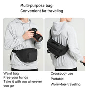 Cwatcun D105 Large Multi-functional Camera Waist Pack Simple and Lightweight Microslr Camera Bag Casual Water-resistant Storage Bag