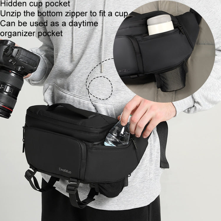 Cwatcun D105 Large Multi-functional Camera Waist Pack Simple and Lightweight Microslr Camera Bag Casual Water-resistant Storage Bag