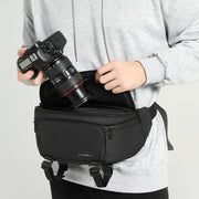 Cwatcun D105 Large Multi-functional Camera Waist Pack Simple and Lightweight Microslr Camera Bag Casual Water-resistant Storage Bag