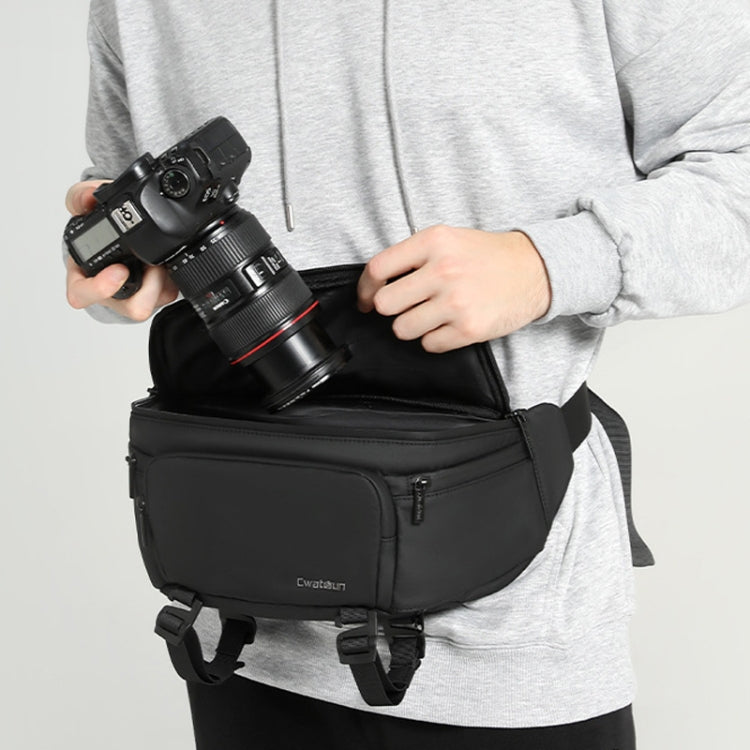 Cwatcun D105 Large Multi-functional Camera Waist Pack Simple and Lightweight Microslr Camera Bag Casual Water-resistant Storage Bag