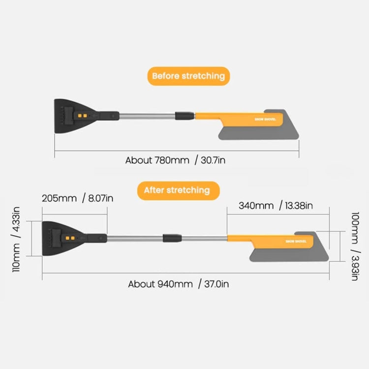 Car Multifunctional Telescopic Snow Shovel Glass Defrost De-icing Brush Winter Cleaning Tools, Spec: Ordinary