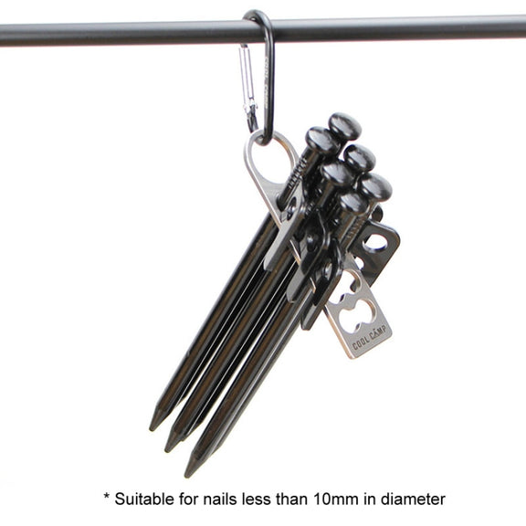 COOLCAMP CF-A207 Outdoor Camping Tent Peg Organizer Portable Stainless Steel Camping Peg Shelf, Size: 28x105mm