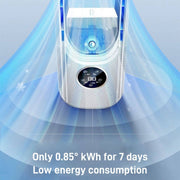 Desk Bladeless Humidification Electric Fan Six Gear Adjustable with LED Light Timing Function(Blue)